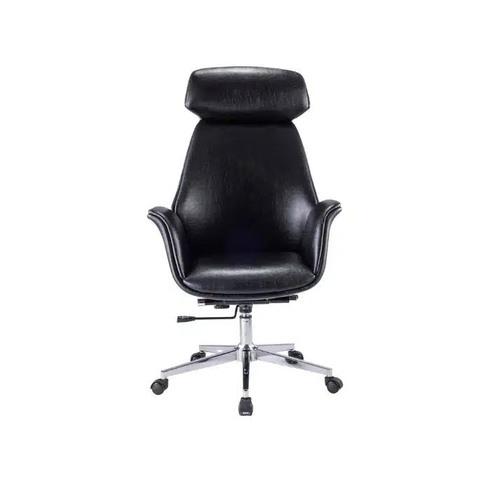 Luxury high back black leather manager chair
