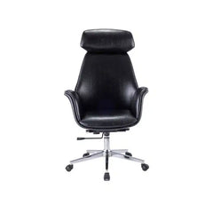 Luxury high back black leather manager chair