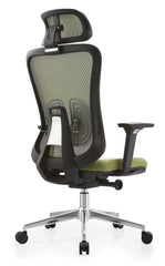 Seho Ergonomic Office Chair, Green Mesh Back, Adjustable Headrest and Lumbar Support, High Back, for Office Use