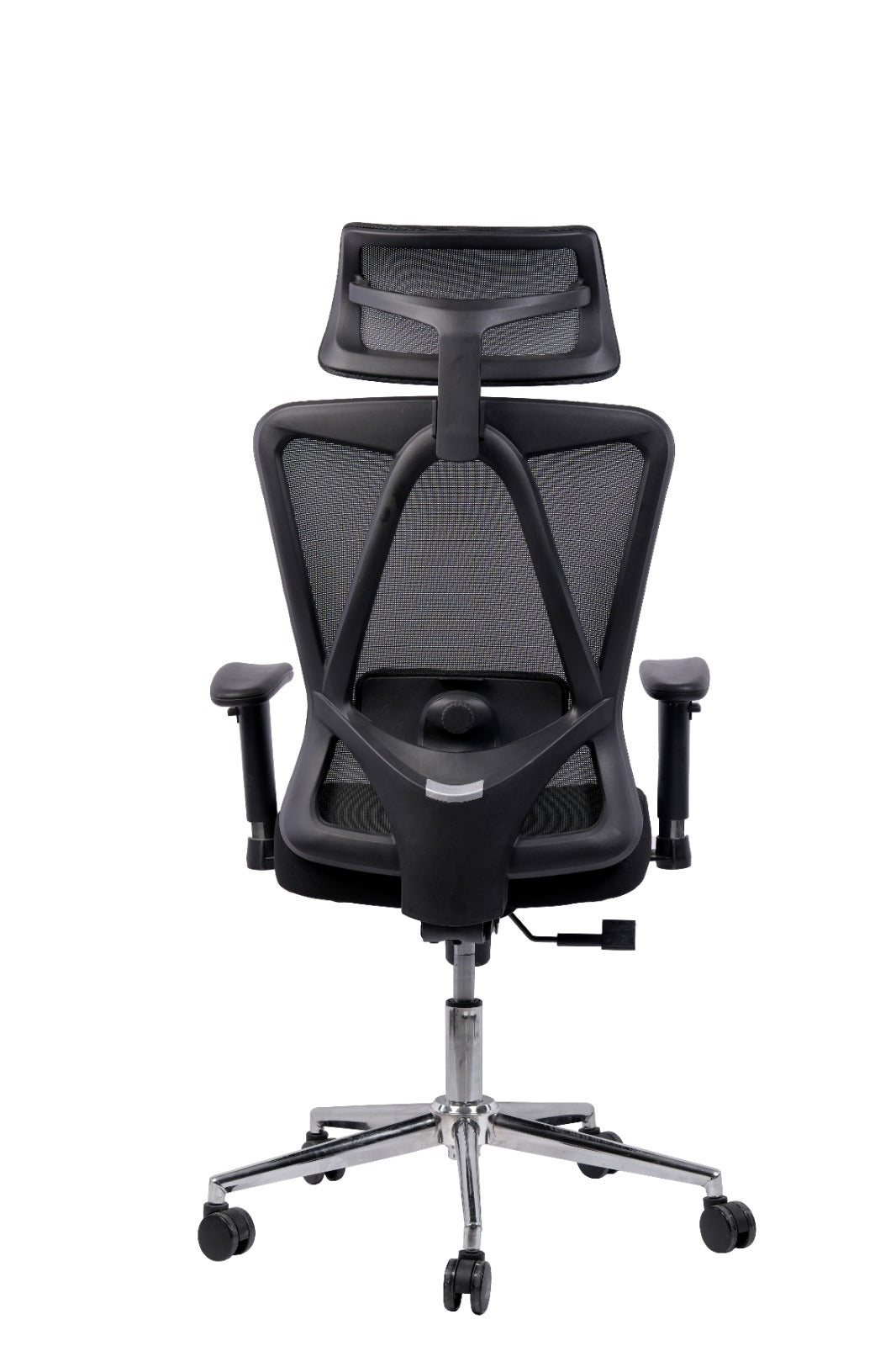 Luxury office chair with movable back, movable arms and metal base