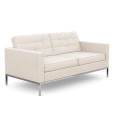 Two-seater leather waiting sofa