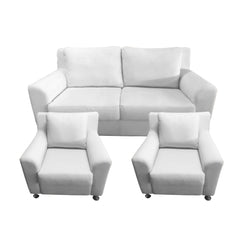 A sofa set consisting of a 3-seater sofa and two armchairs