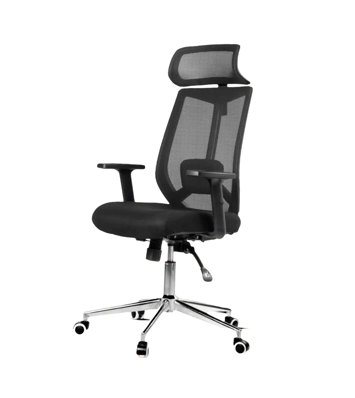 Mesh mid-back chair - movable handles - metal star