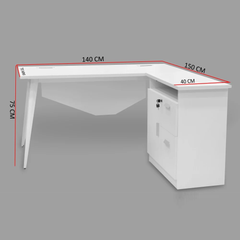 Modern white desk, 140 cm, HY-FN-03D