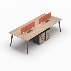 Quadruple workstation with moving drawers
