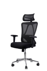 Luxury office chair with movable back, movable arms and metal base