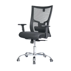 Mesh mid-back chair - Model GL 118 B - movable handles - metal star